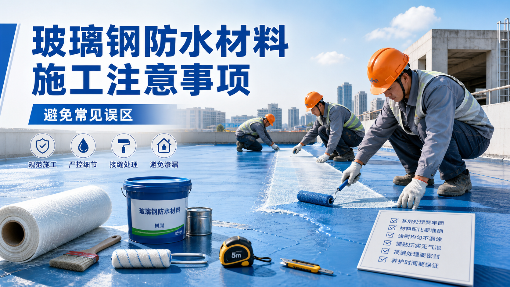 玻璃钢防水材料施工注意事项,避免常见误区 牡丹江 版